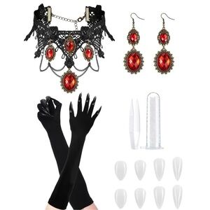 Halloween Vampire Costume Accessoriess For Women, Gothic Set With Vampire🤍